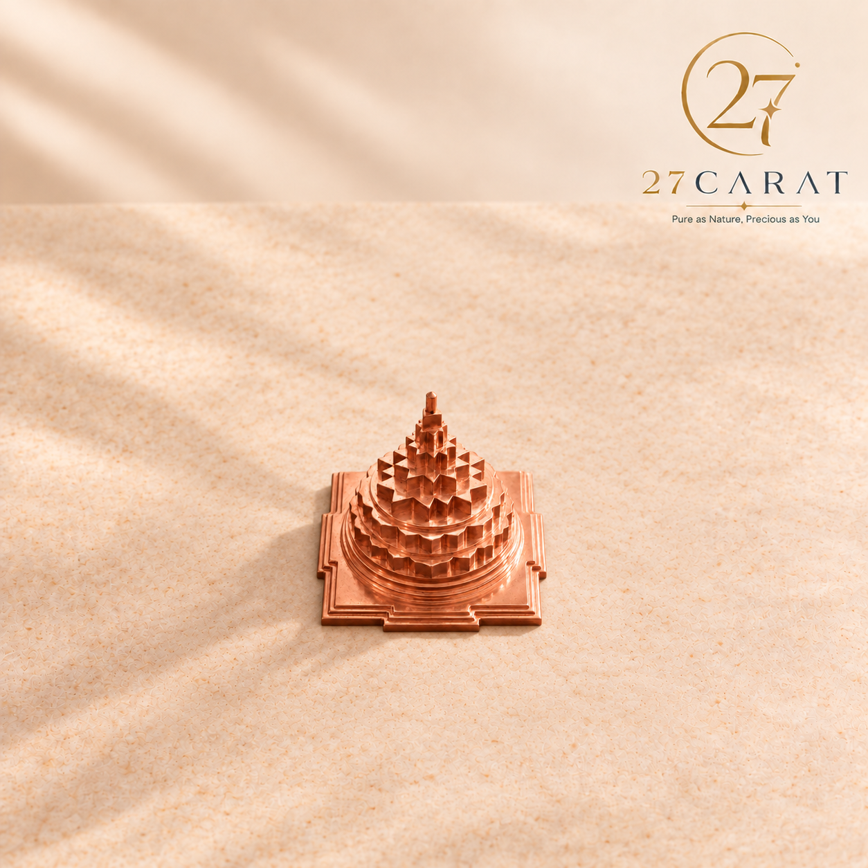 Copper Vastu Shree Yantra 2x2 inch, Solid