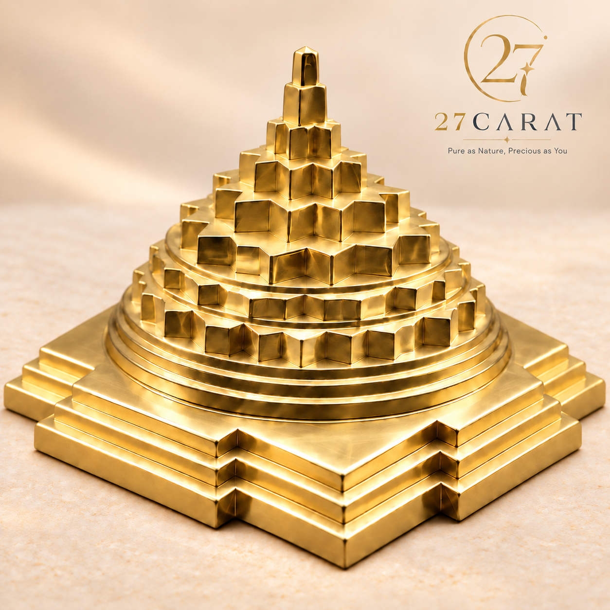 Brass Vastu Shree Yantra 6x6 inch, Solid