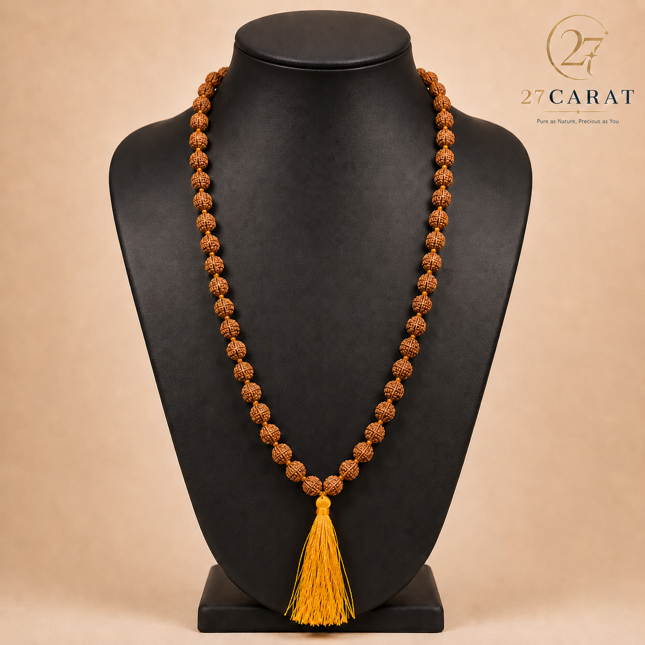 Certified 5 Mukhi Rudraksha Mala (8-9mm) Red Beads