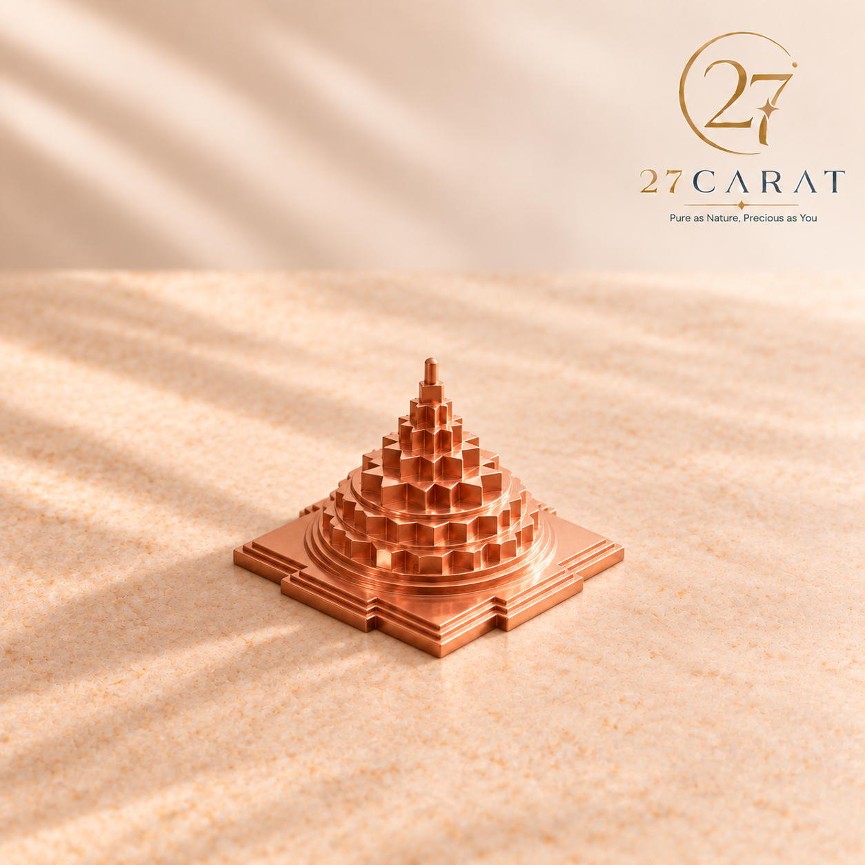 Copper Vastu Shree Yantra 2.25x2.25 inch, Solid