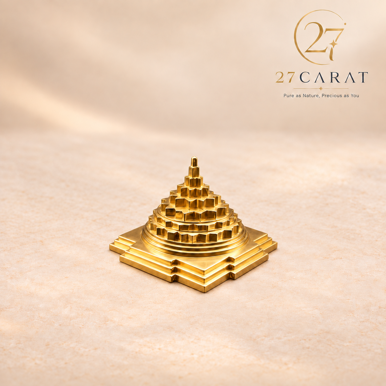 Brass Vastu Shree Yantra 2.25x2.25 inch, Solid