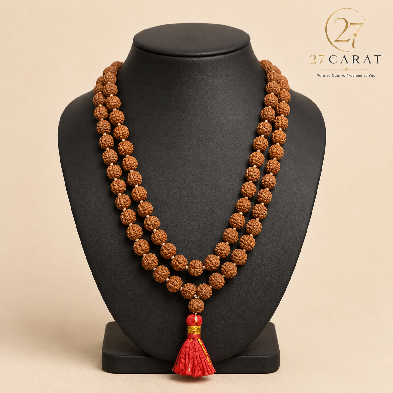 Chikni Pathri 5 Mukhi Premium Rudraksha Mala (8-9mm)
