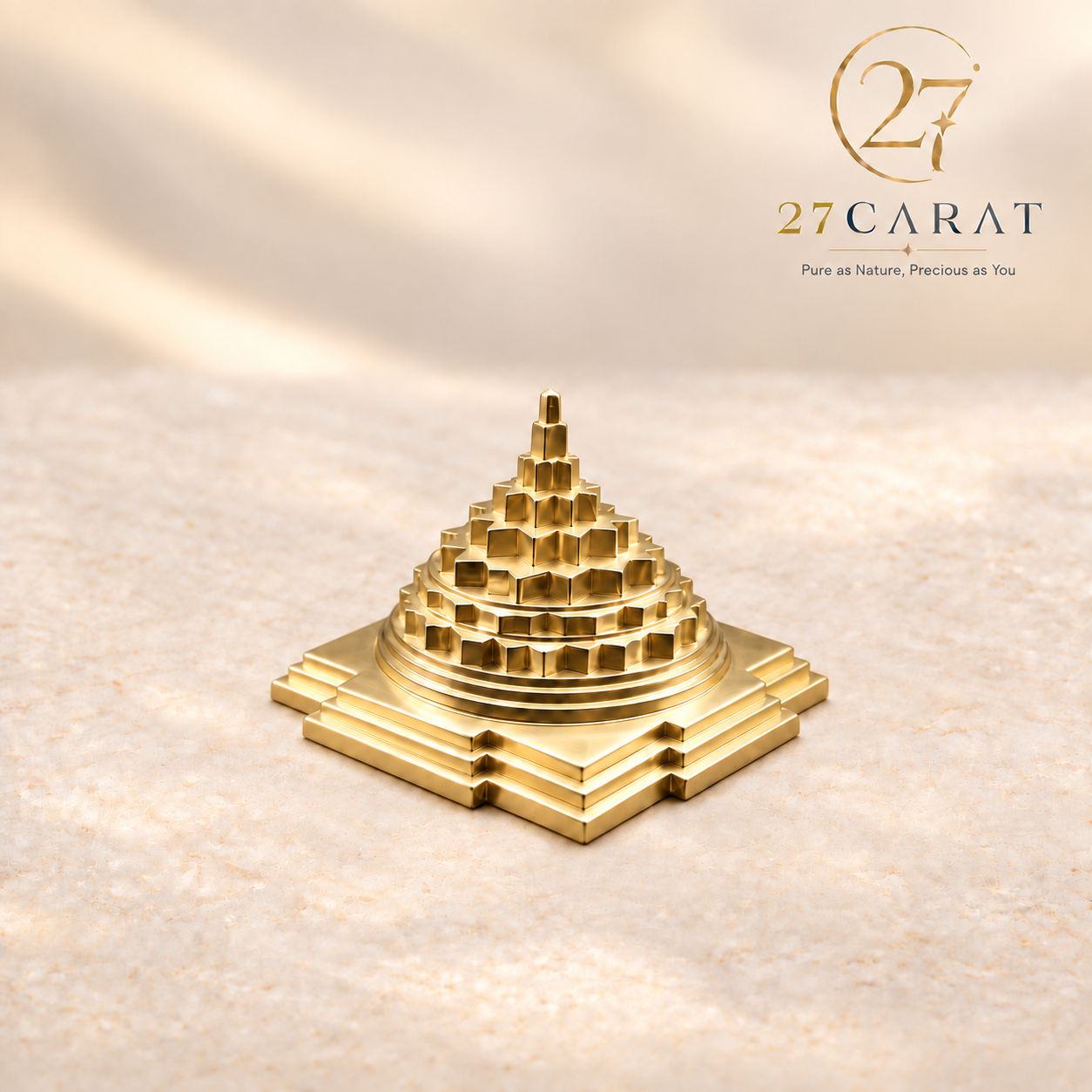 Brass Vastu Shree Yantra 2.5x2.5 inch, Solid