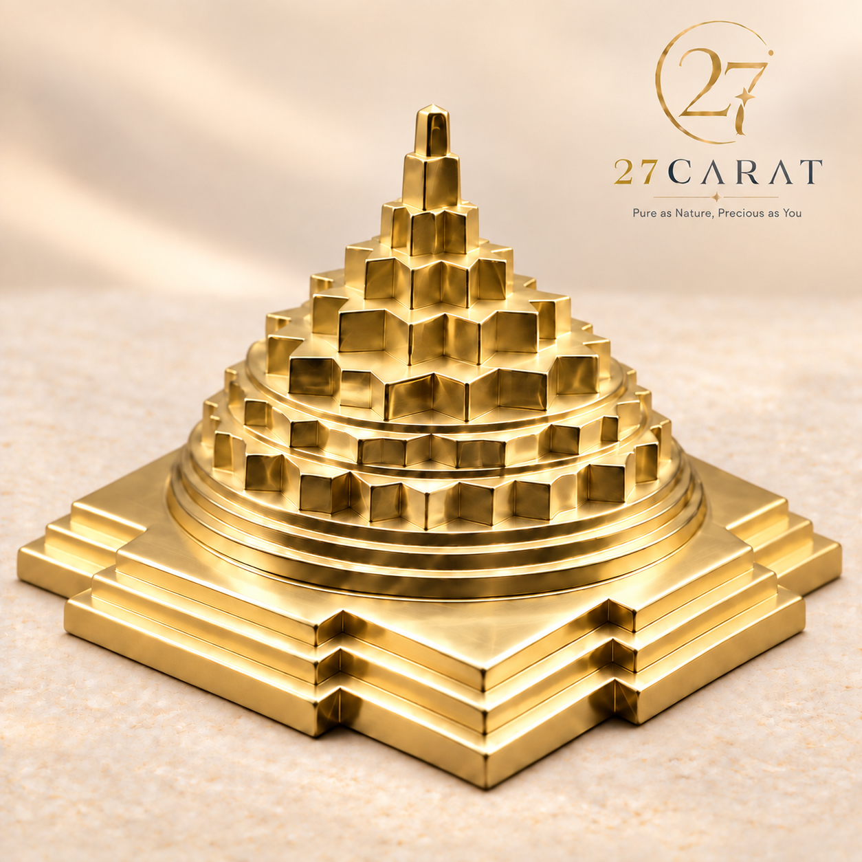 Brass Vastu Shree Yantra 5x5 Inches, Solid